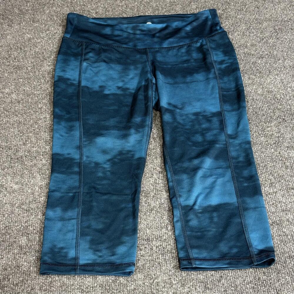 Old Navy Active Pants Womens Medium Blue Tie Dye Capri Leggings Athletic